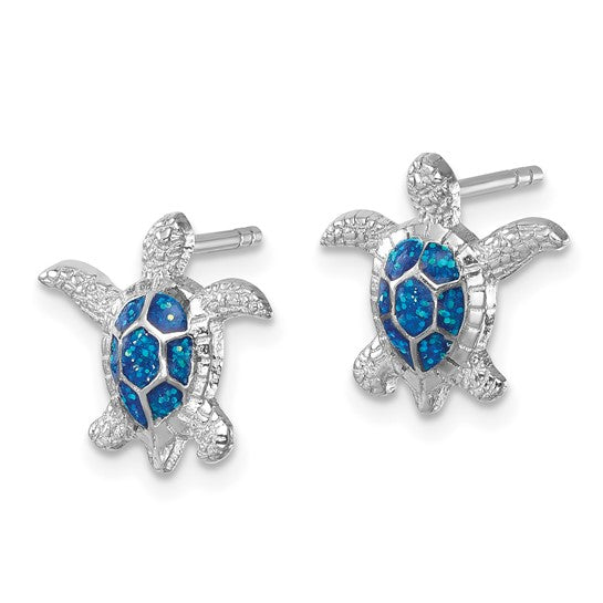 Turtle Enamel Post Earrings