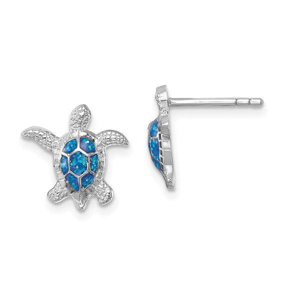 Turtle Enamel Post Earrings