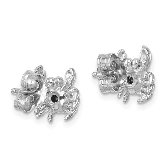 Sterling Silver Aqua Crystal Crab Earrings