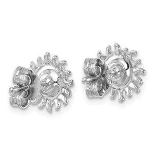 Sterling Silver Aqua Crystal Sun-Burst Post Earrings
