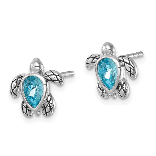 Sterling Silver Turtle Post Earrings