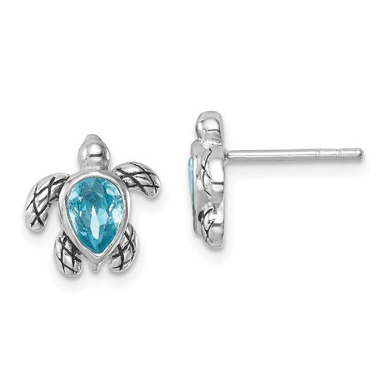 Sterling Silver Turtle Post Earrings