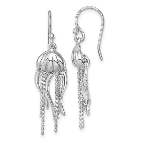 Sterling Silver Jellyfish Earrings with Moveable Tentacles