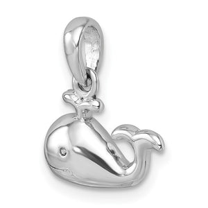 Sterling Silver Spouting Whale Pendant