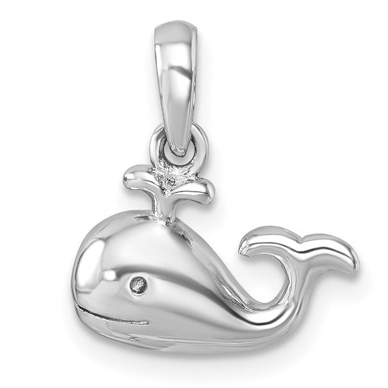 Sterling Silver Spouting Whale Pendant