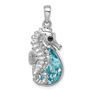 Seahorse Aqua Crystal Pendant